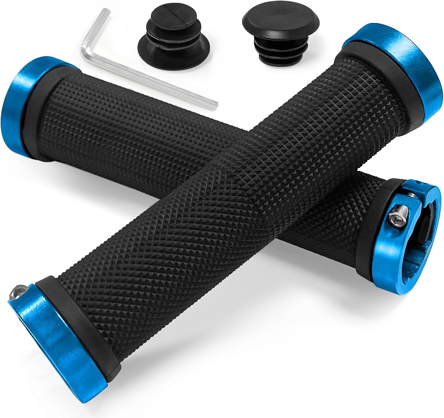 22-mm-fahrradgriffe – 2er-set – Gummi Und Aluminium – Ergonomisch, Rutschfest – Mountainbike, Rennrad, Citybike – Schwarz