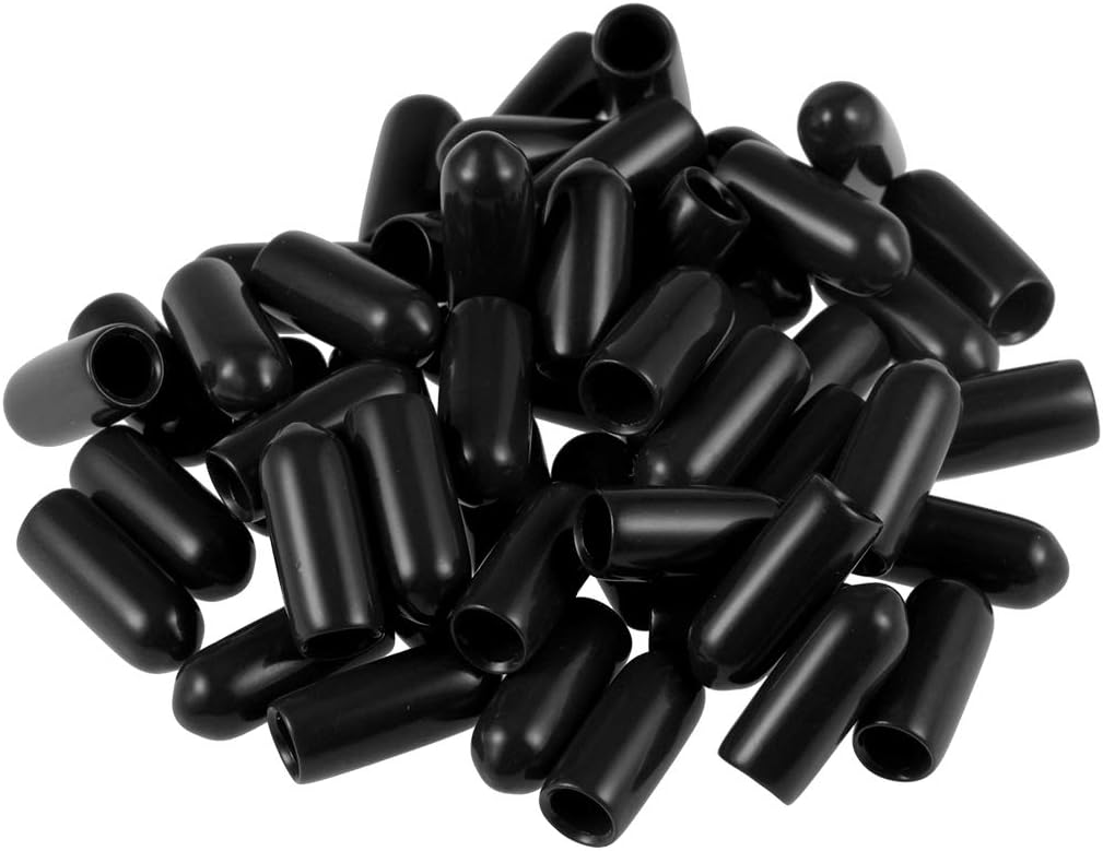 50 Gewindeschutzkappen – Weiches Schwarzes Gummi – 4,5 Mm Durchmesser – Kratzfest Für Möbel Und Rohre – Für Den Innen- Und Außenbereich Geeignet