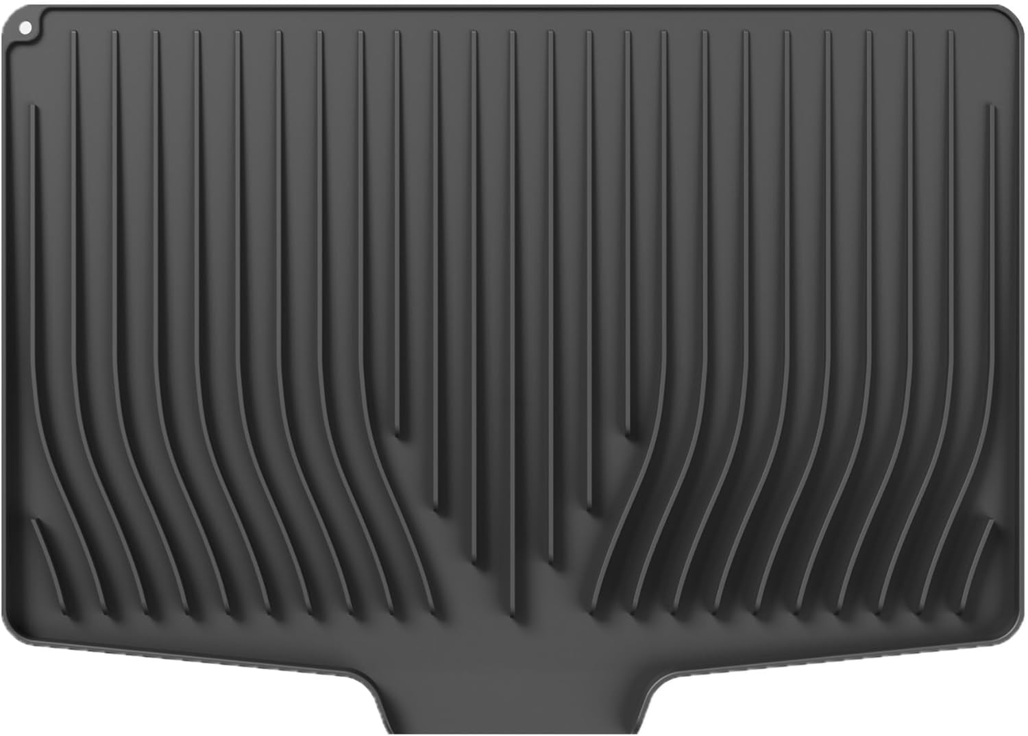Silikon-abtropfmatte – 1 Stück – Abgeschrägtes Design – Schneller Wasserablauf – Für Küche Und Spüle – Schwarz, 48 X 35 Cm