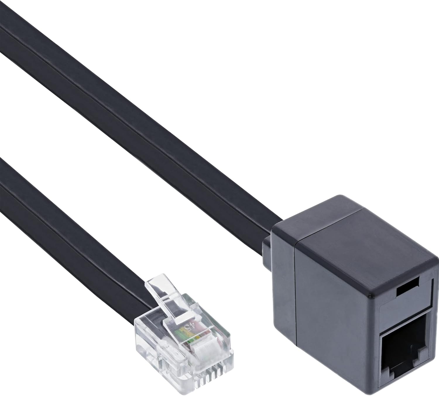 Rj12-telefonkabel – 1 Stück – Schwarz – Stecker/buchse – 5 M Verlängerungskabel – Büro/zuhause