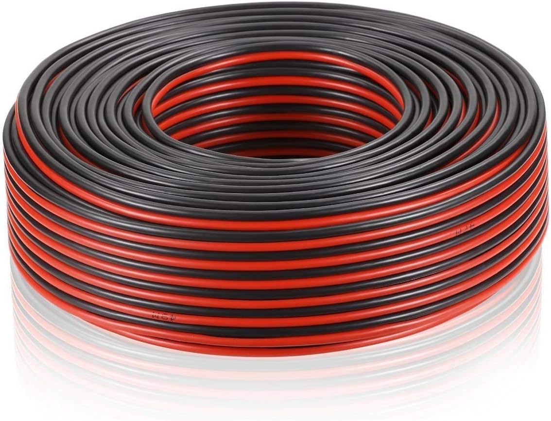 Lautsprecherkabel – 50 Meter – 2 X 0,75 Mm² – Rot Und Schwarz – Audioübertragung