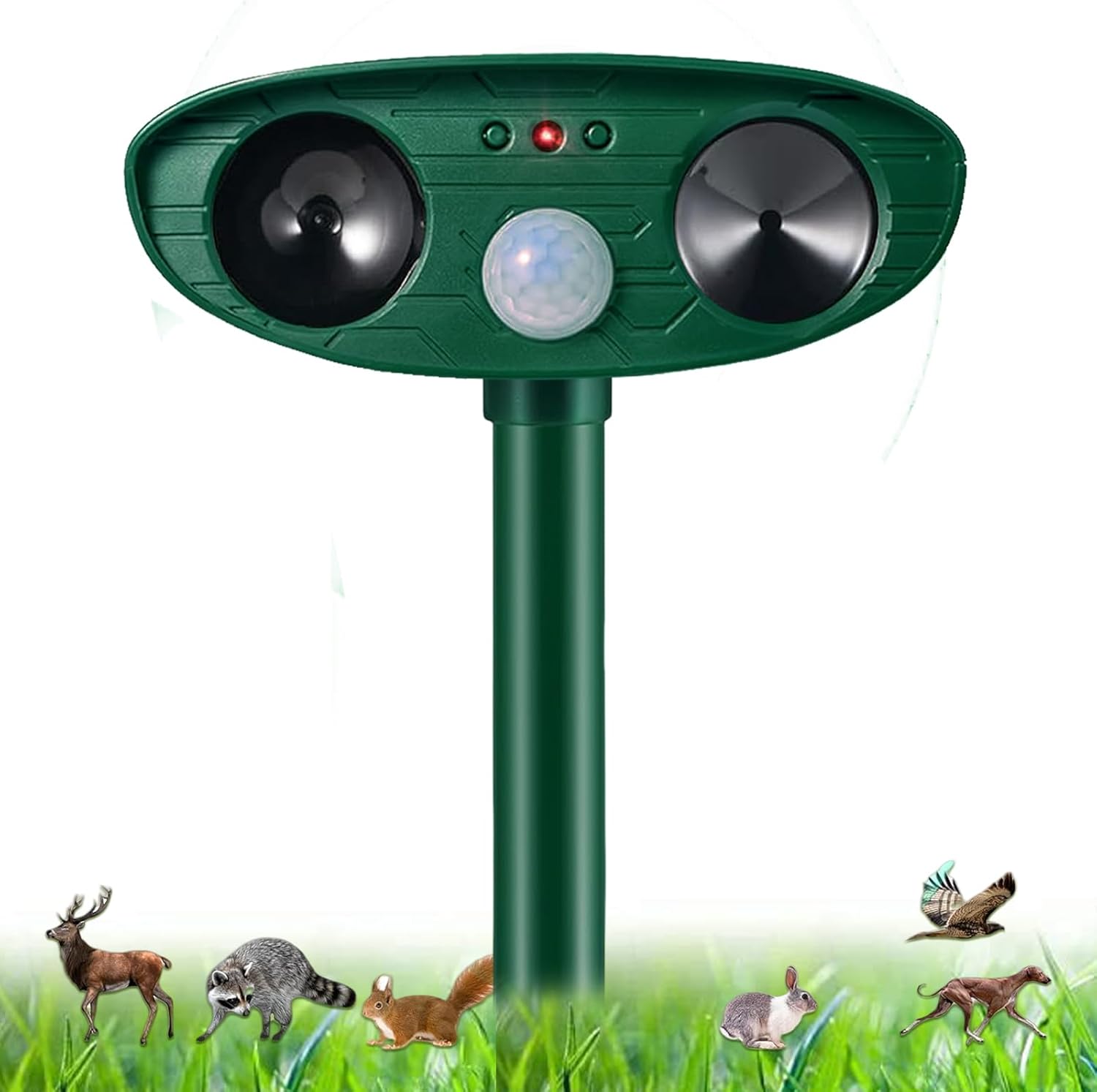 Ultraschall-tierabwehrgerät – 1 Stück – Abs-kunststoff – Pir-bewegungsmelder – Garten, Hof, Garage – Schwarz