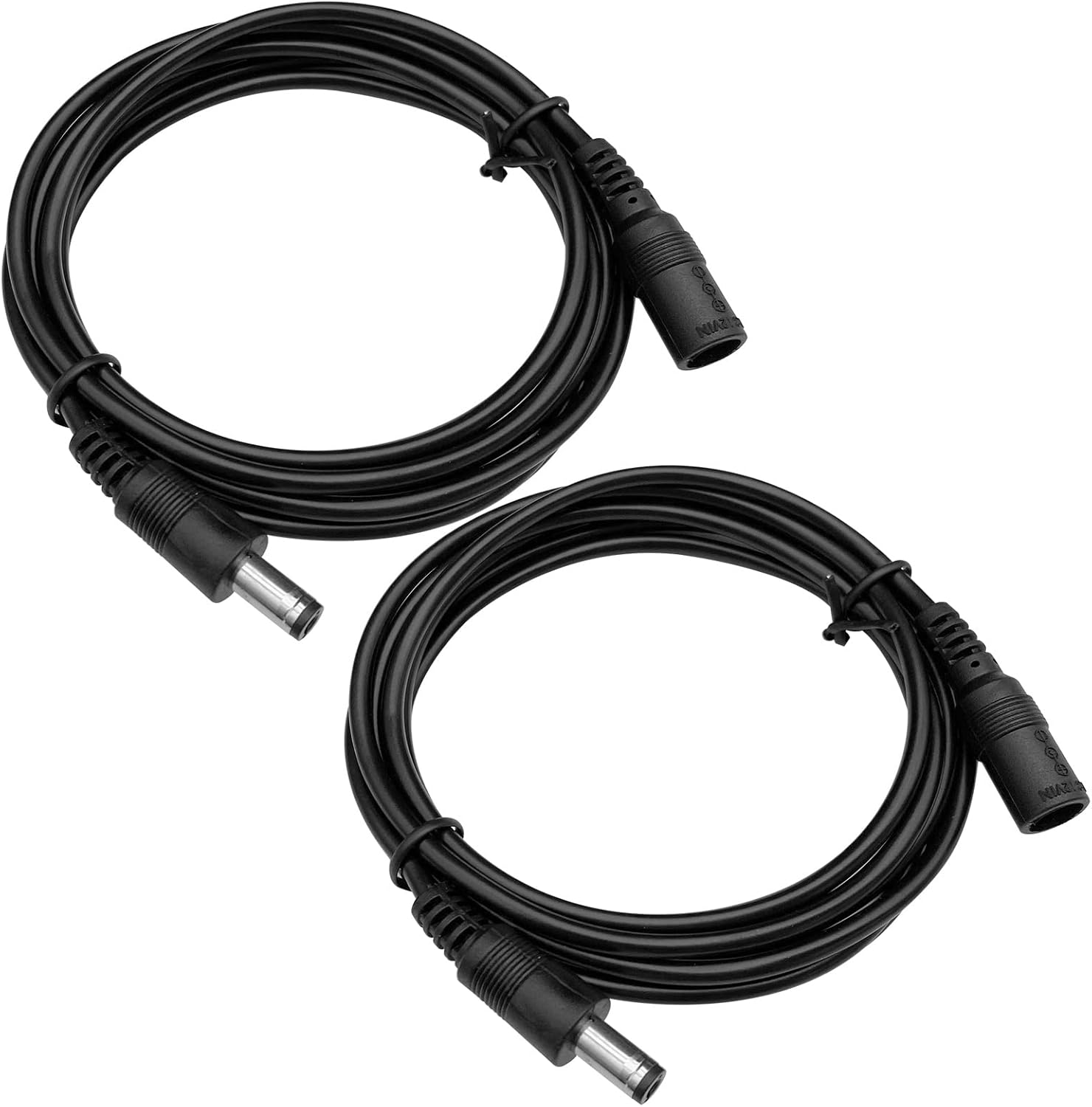 Dc-verlängerungskabel – 2er-pack – 1 Meter – Reines Kupfer – 5,5 Mm X 2,1 Mm Stecker – Für Überwachungskameras Und Leds – Schwarz