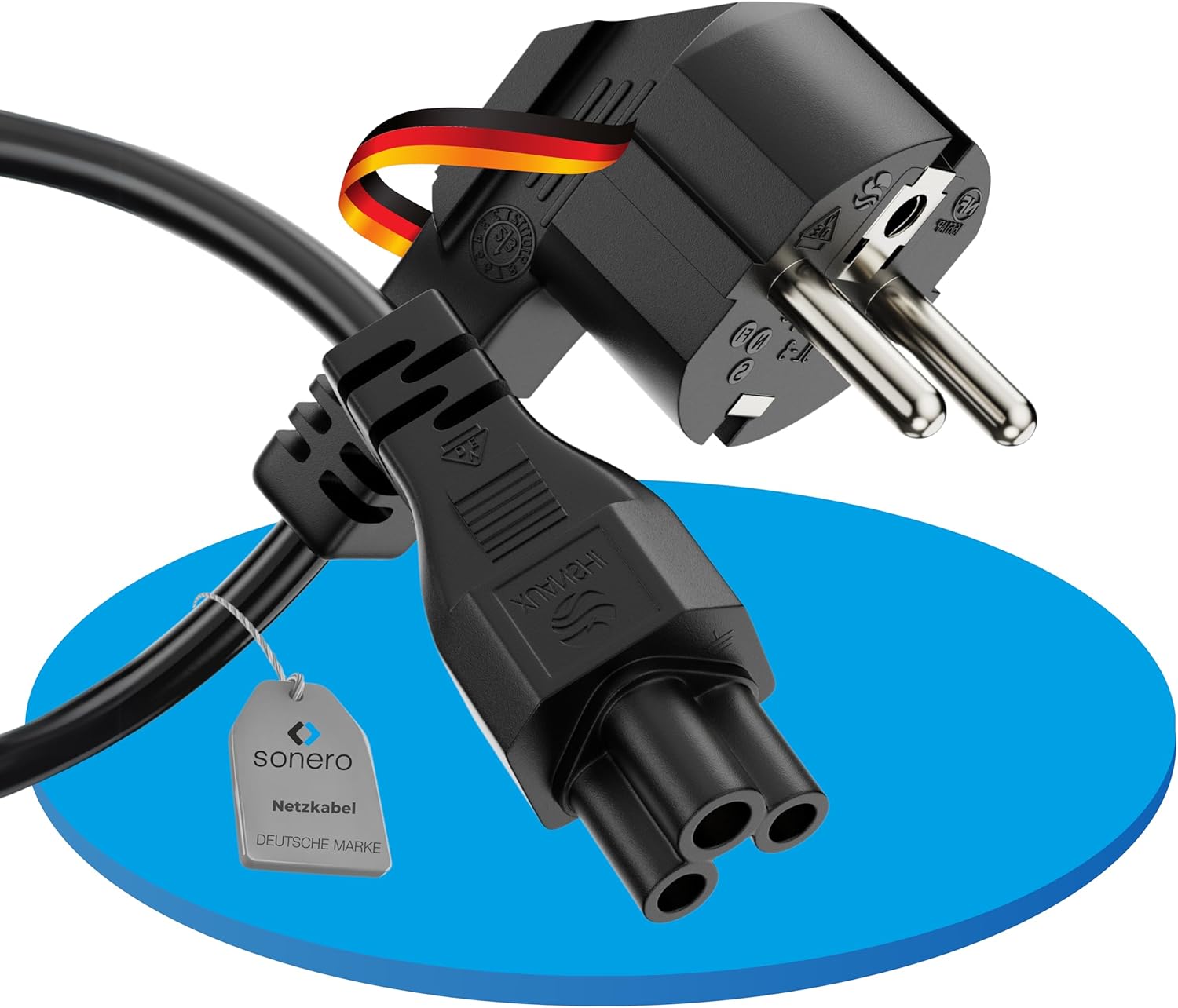 3-poliges Stromkabel – 1 Stück – Schwarzes Pvc – Erdungsstecker Auf C5-buchse – Für Pc Und Monitor – 2 M