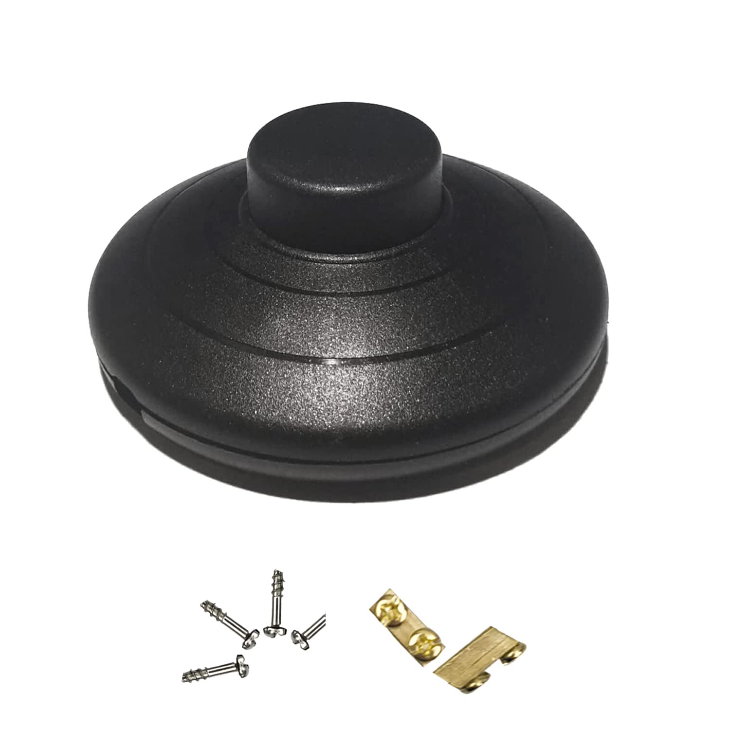 Fußschalter – 1 Stück – Pc-kunststoff – Selbstverriegelnder Druckknopf – Für Steh- Und Tischlampen – Schwarz – 70 Mm