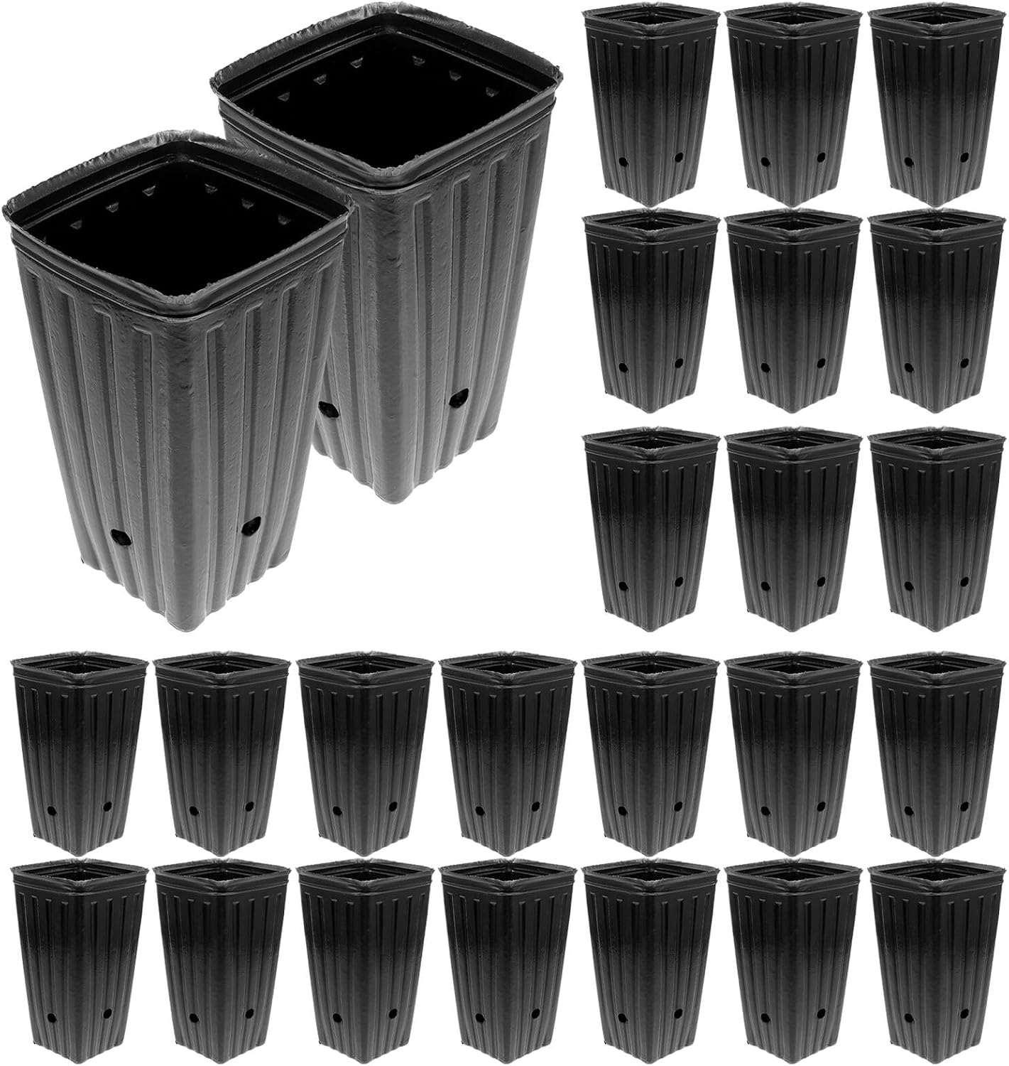 Anzuchttöpfe – 30 Stück – Schwarzer Pp-kunststoff – Optimale Drainage – Für Setzlinge, Gemüse Und Blumen – 20 X 10 X 10 Cm