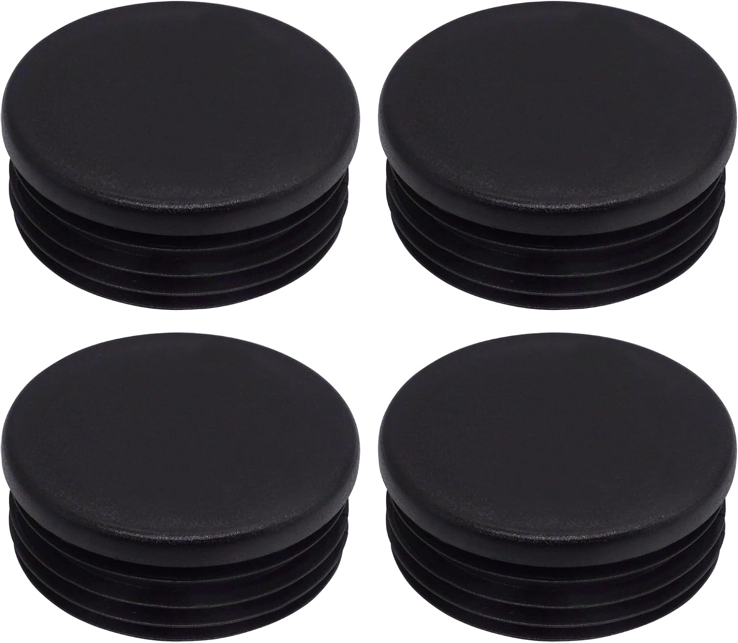 Runde Rohrendkappen – 4er-pack – Schwarzer Kunststoff – Durchmesser 60 Mm – Für Zäune Und Möbel