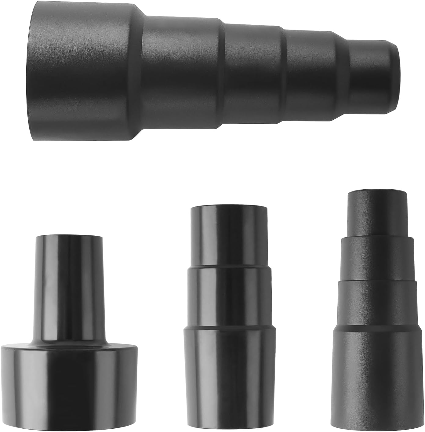 Schlauchadapter Für Staubsauger – 4-teilig – Schwarzes Pvc – Universeller Reduzieradapter – Für Saugnäpfe Und Düsen – Verstellbare Größe