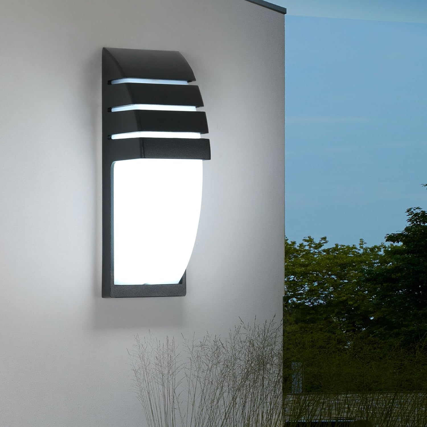 Led-wandleuchte – 1 Stück – Schwarzes Aluminium – Wasserdicht Nach Ip65 – Für Den Innen- Und Außenbereich – 22,5 Cm