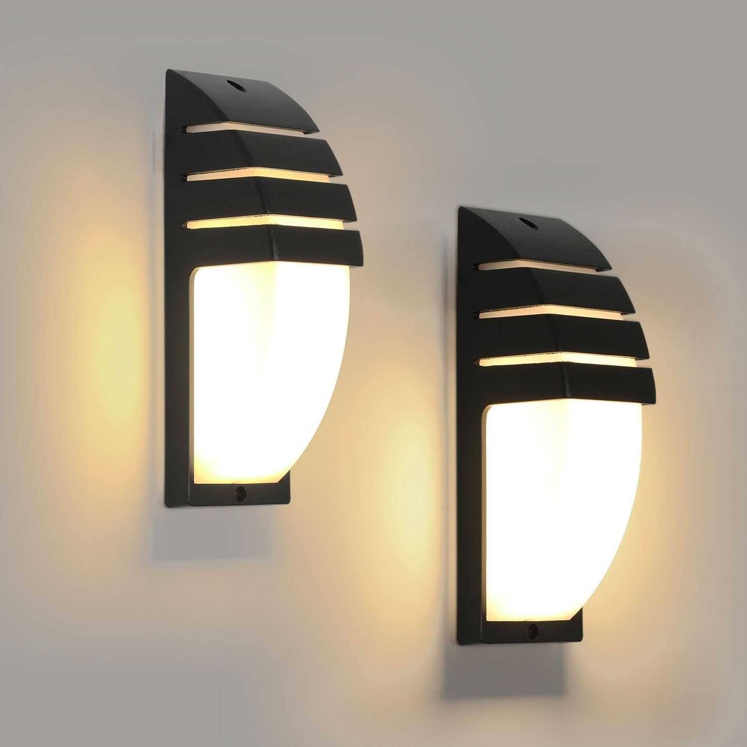 Led-wandleuchte – 2er-set – Aluminium – Ip65 Wasserdicht – Innen/außen – 22,5 Cm, Schwarz