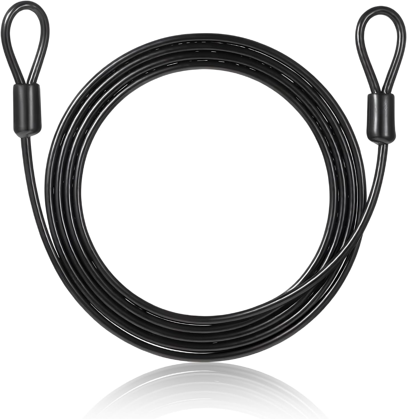 Stahlseil Mit Ösen – 1 Stück – Pvc-beschichteter Stahl – Fahrrad- Und Anhängerschloss – Für Den Außenbereich – Schwarz, 4 Mm X 2 M