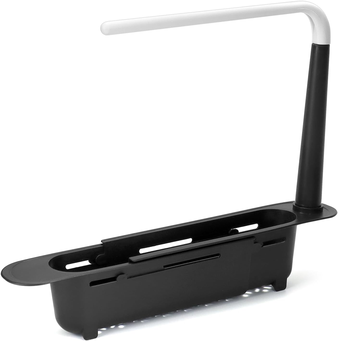 Teleskop-spülbecken-organizer – 1 Stück – Schwarzer Kunststoff – Verstellbar 32–45 Cm – Für Die Küche