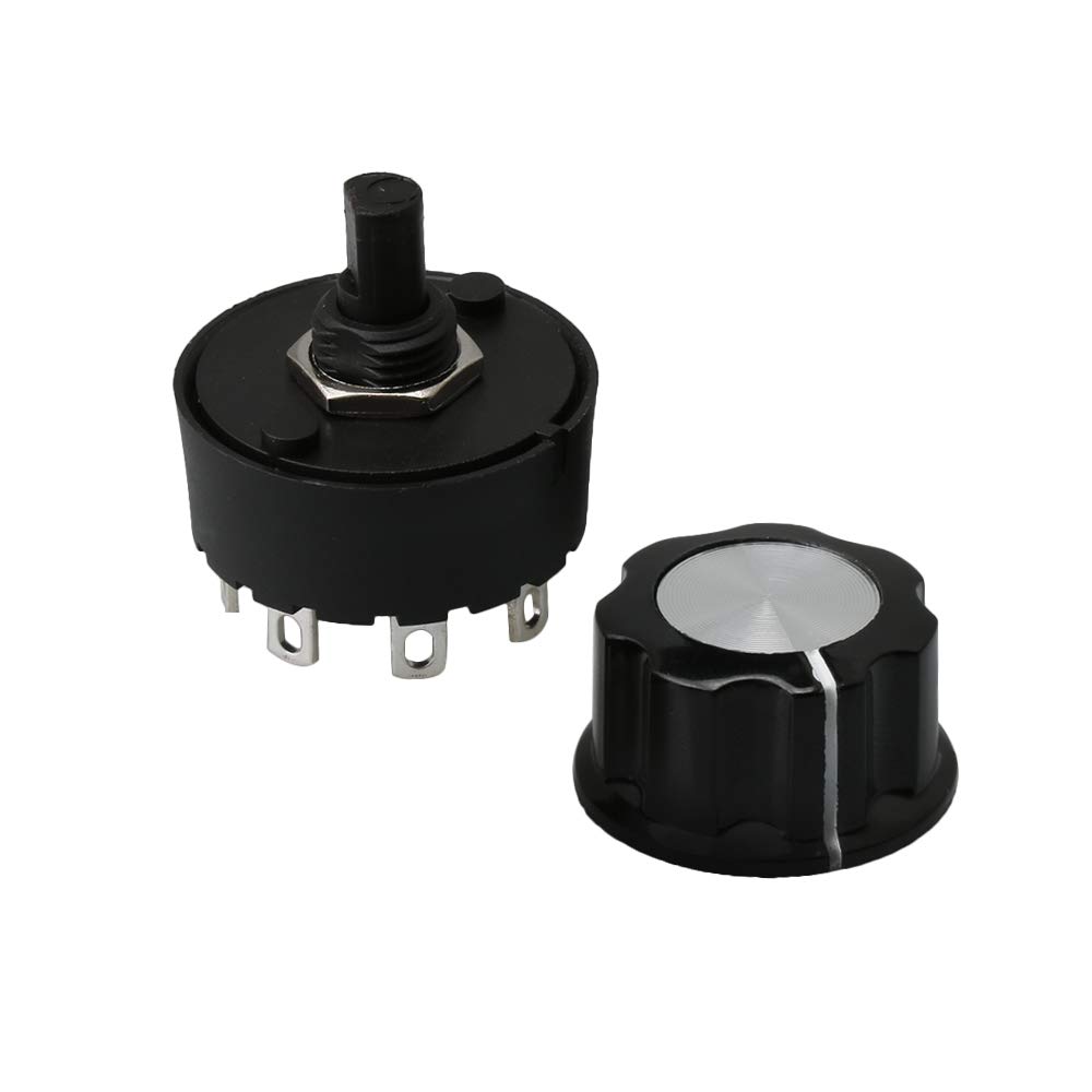 6-stufiger Drehregler – 1 Stück – Pa66 Schwarz – Für Mixer/zitrusentsafter – 22 Mm