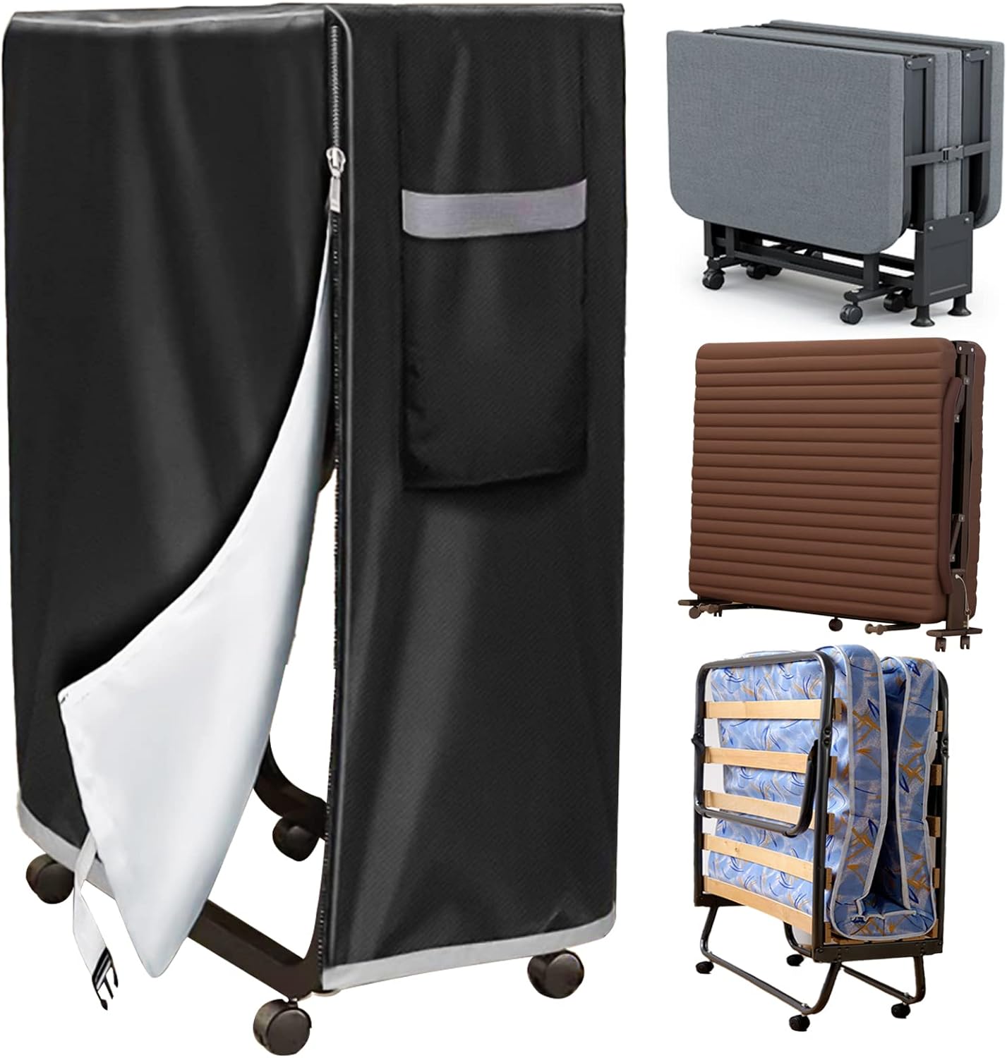 Faltbarer Bettbezug – 1-teilig – Oxford-gewebe – Wasserdicht Und Atmungsaktiv – Zur Saisonalen Aufbewahrung – 99 X 38 X 114 Cm, Schwarz