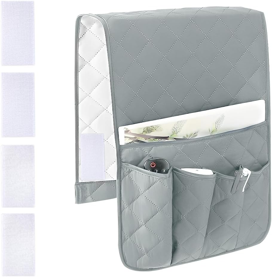 Armlehnen-organizer – 1 Stück – Polyester – 5 Rutschfeste Taschen – Wohn- Und Schlafzimmer – Schwarz/grau – 104 X 32,5 Cm