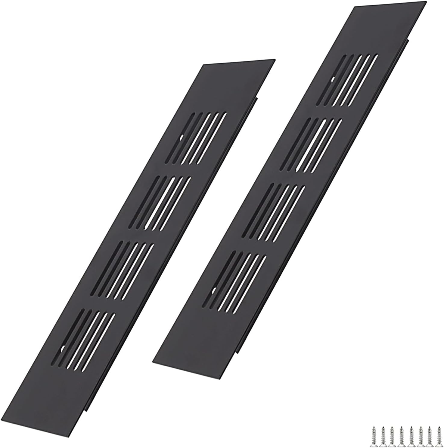 Lüftungsgitter – 2er-pack – Aluminium – Schwarz – 200 X 50 Mm – Für Schränke Und Türen