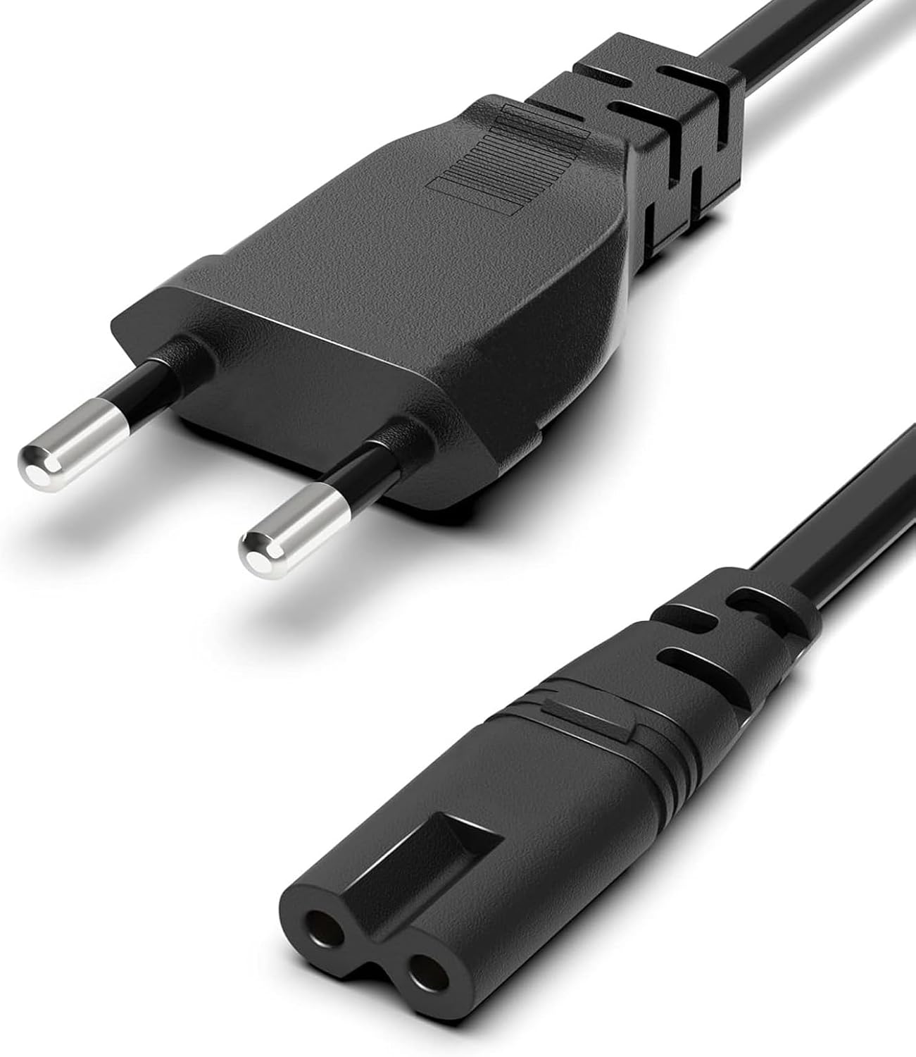 C7-netzkabel – 1 Stück – Pvc Und Kupfer – Eurostecker Auf 8-form – Pc-konsolendrucker – Schwarz, 2 M