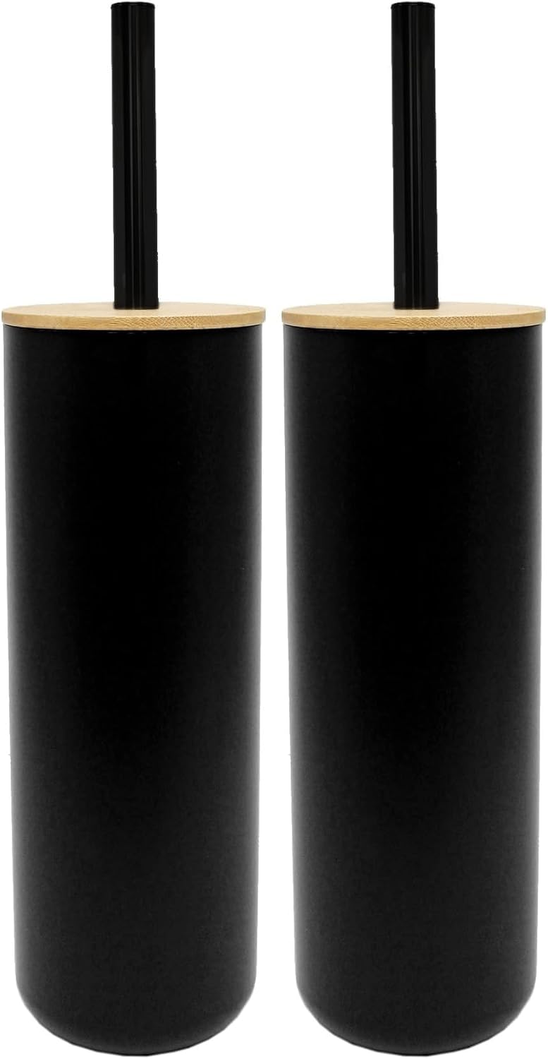 Weiches Innenleben, Toilettenbürste (durchmesser 9,1 X 37,2 Cm), Farbe: Smart Black, Material: Polystyrol Und Bambus (2er-pack)
