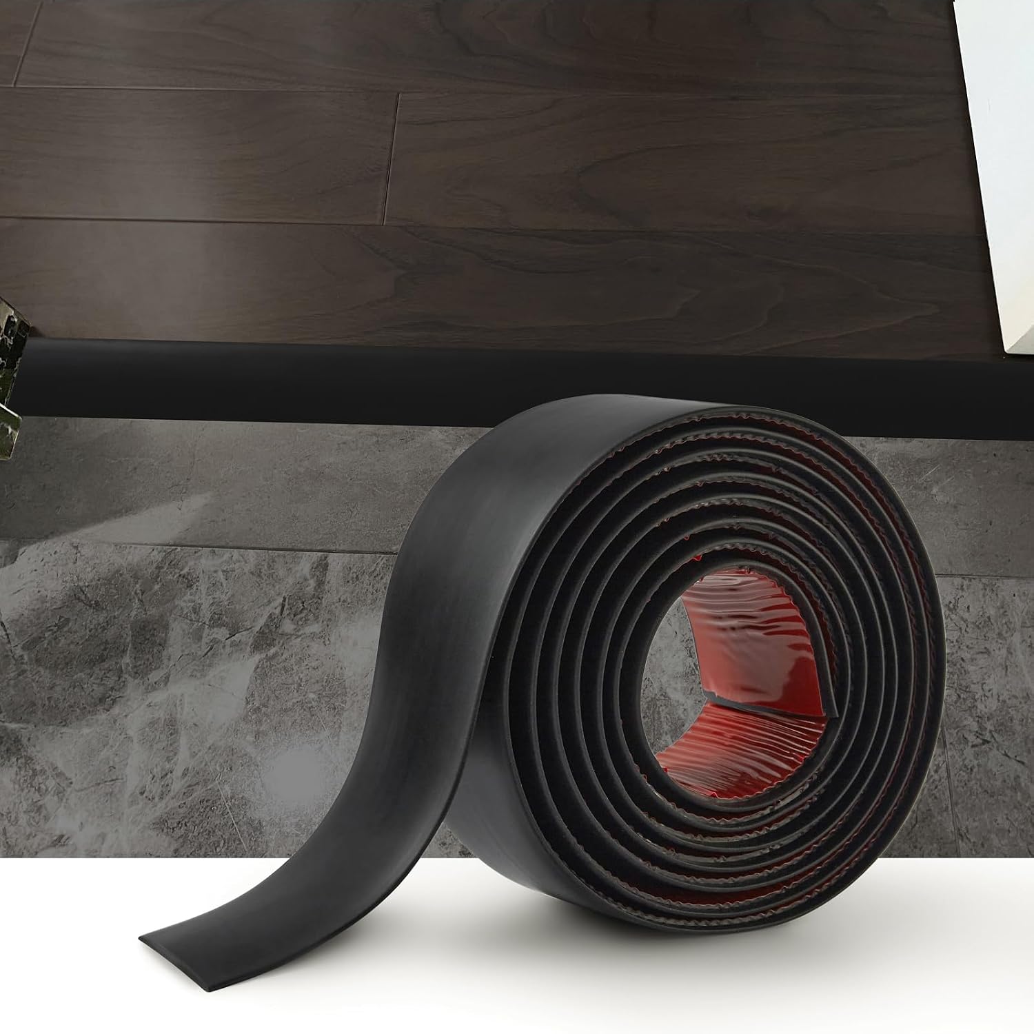 Pvc-übergangsleiste – 2 Meter – Schwarz, Flexibel – Selbstklebend Und Wasserfest – Übergang Fliesen Zu Holz – 4 Cm Breit
