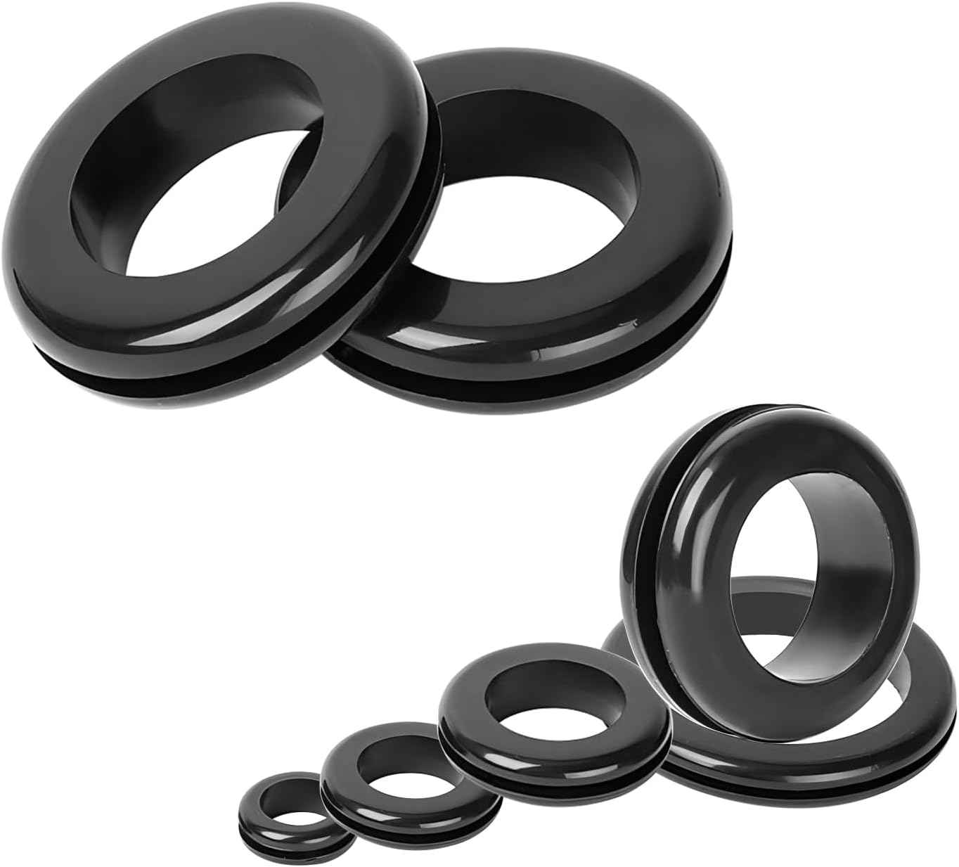 20 Gummitüllen – 20er-pack – Weichgummi – Kabelschutz Ø 20 Mm – Werkstatt Und Haushalt – Schwarz 25 Mm