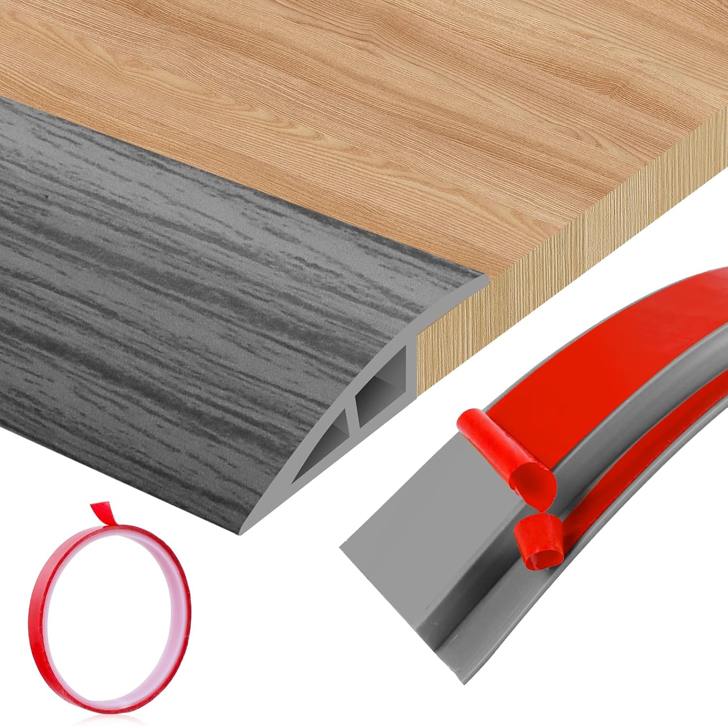 Selbstklebende Schwellenleiste – 1 Stück – Strapazierfähiges Pvc – Übergang Für Verschiedene Bodenebenen – Innentüren Und Flure – Schwarz, 20 Mm X 2 M