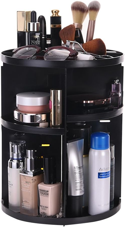 Runder Kosmetik-organizer Mit 8 Fächern Und 360°-drehung (schwarz)