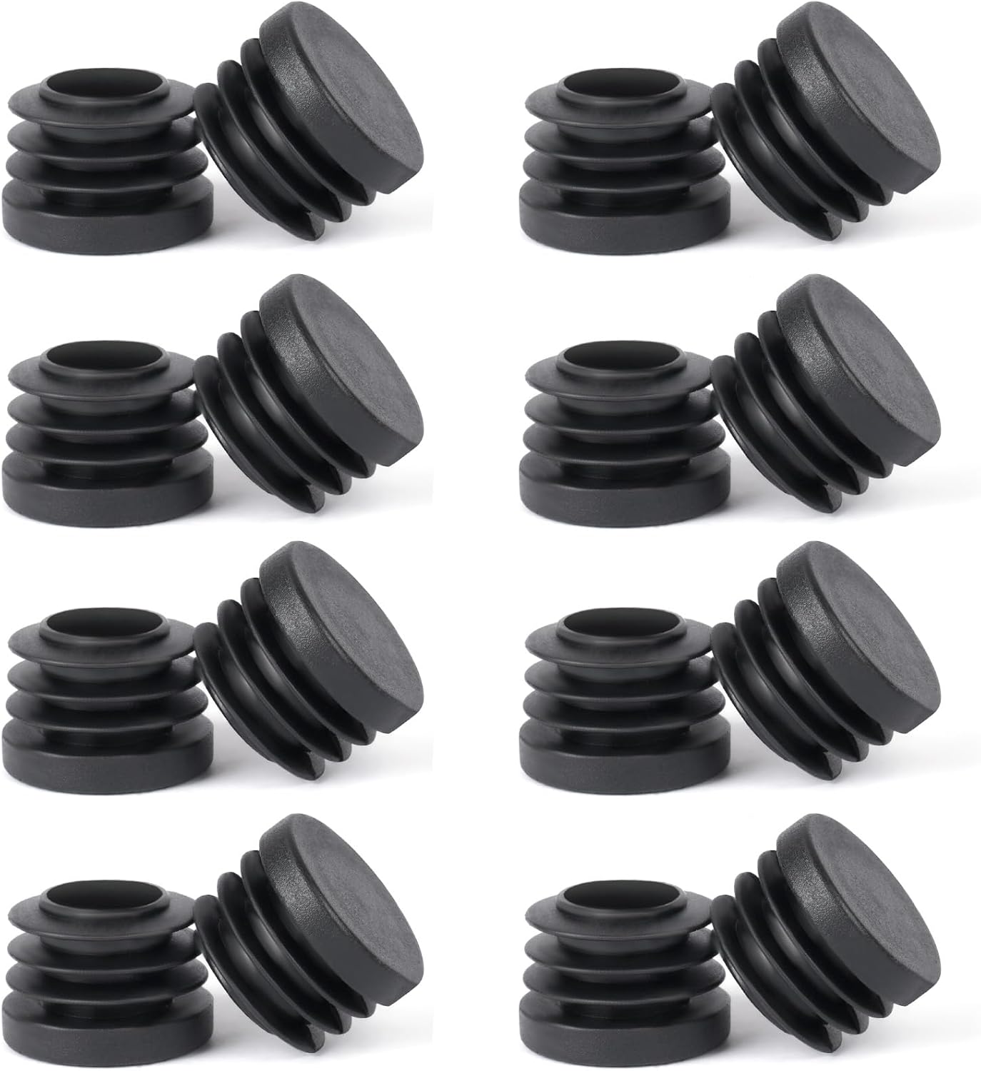 Runde Rohrendkappen – 16 Stück – Schwarzer Pe-kunststoff – Bodenschutz Und Geräuscharmer Betrieb – Für Stühle, Tische Und Sofas – Durchmesser 22 Mm