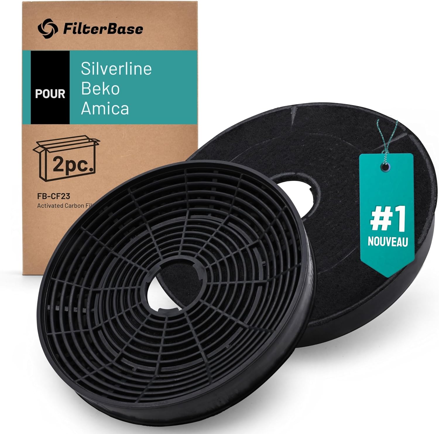 Aktivkohlefilter Für Dunstabzugshauben – 2er-pack – Hochdichte Kohle – Geruchsneutralisierung – Silverline Amica Beko – 16 X 16 X 2,3 Cm