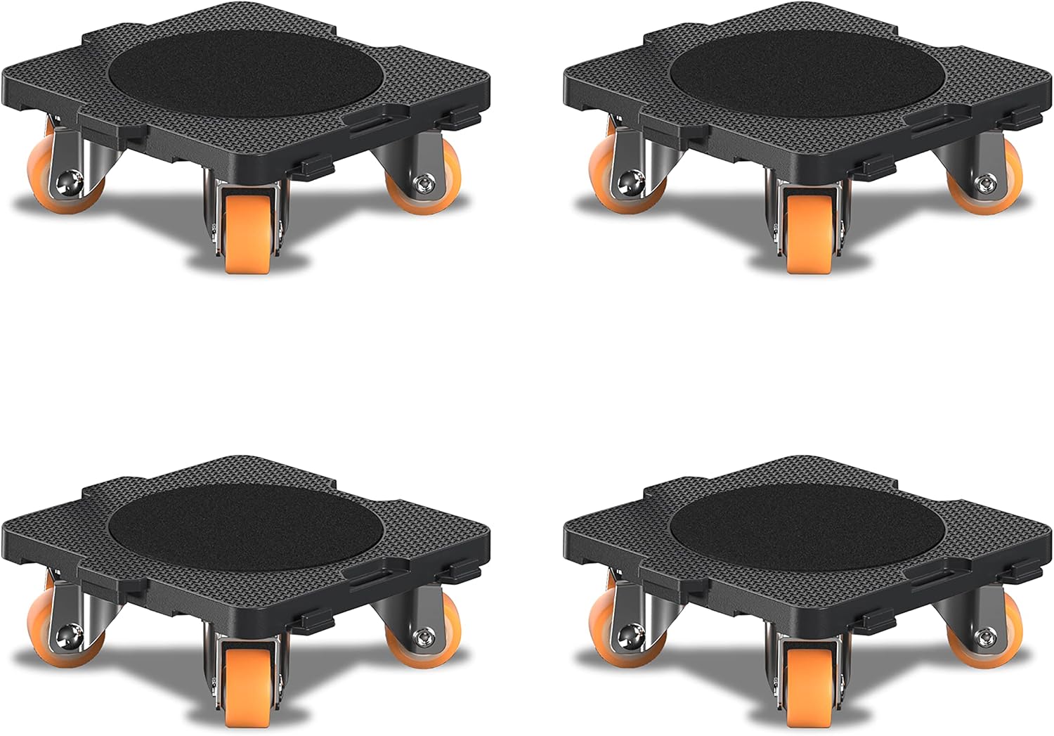 Verbindbare Rollen – 4er-set – Abs Und Stahl – 360° Drehbar – Für Schwere Möbel – 12 X 12 X 5,5 Cm