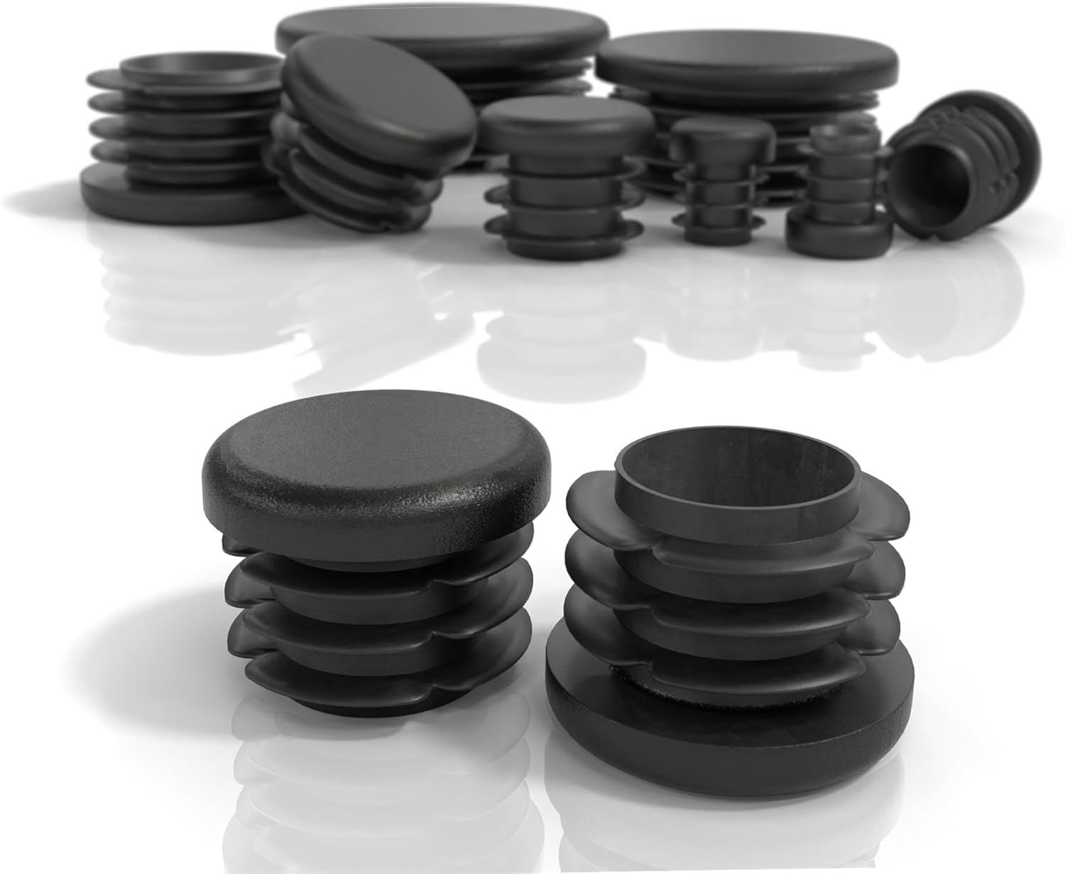 Runde Endkappen Für Metallrohre – 4er-pack – Schwarzes Polyethylen – Bodenschutz Und Geräuschdämpfung – Für Stühle, Tische, Sofas – Durchmesser 20 Mm