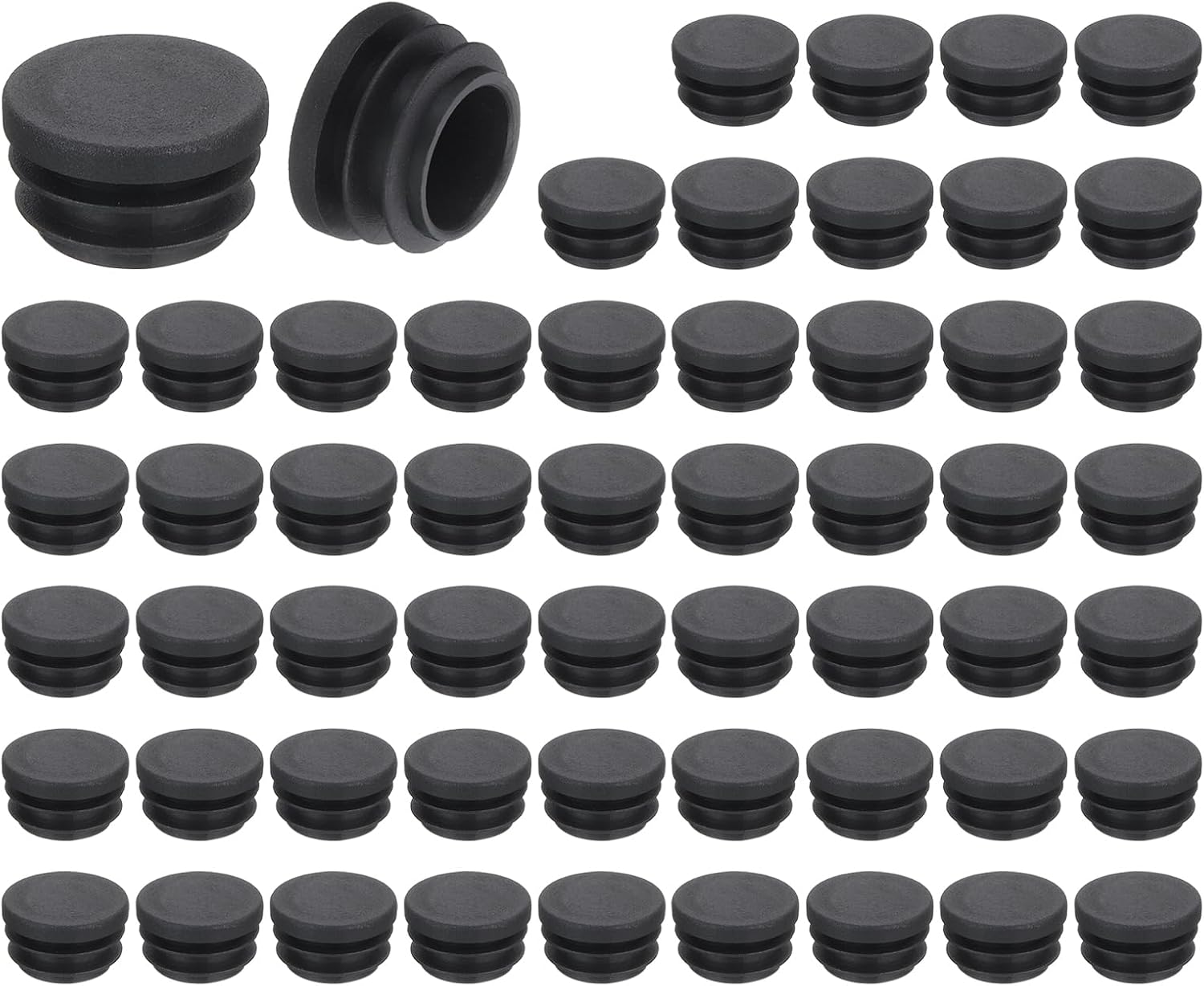 Runde Rohrkappen – 56 Stück – Schwarzer Pe-kunststoff – Rutschfest – Für Möbel- Und Stuhlbeine – 22 Mm