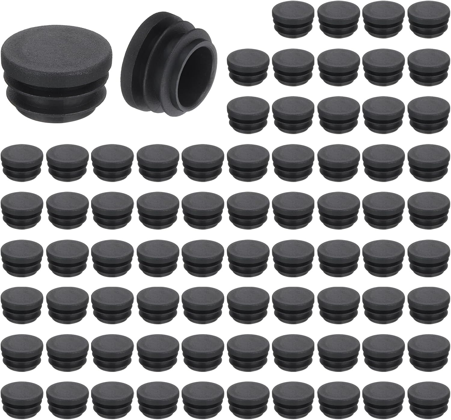 Runde Beinkappen – 76 Stück – Schwarzer Pe-kunststoff – Rutschfest – Für Stühle, Tische Und Sofas – Durchmesser 22 Mm
