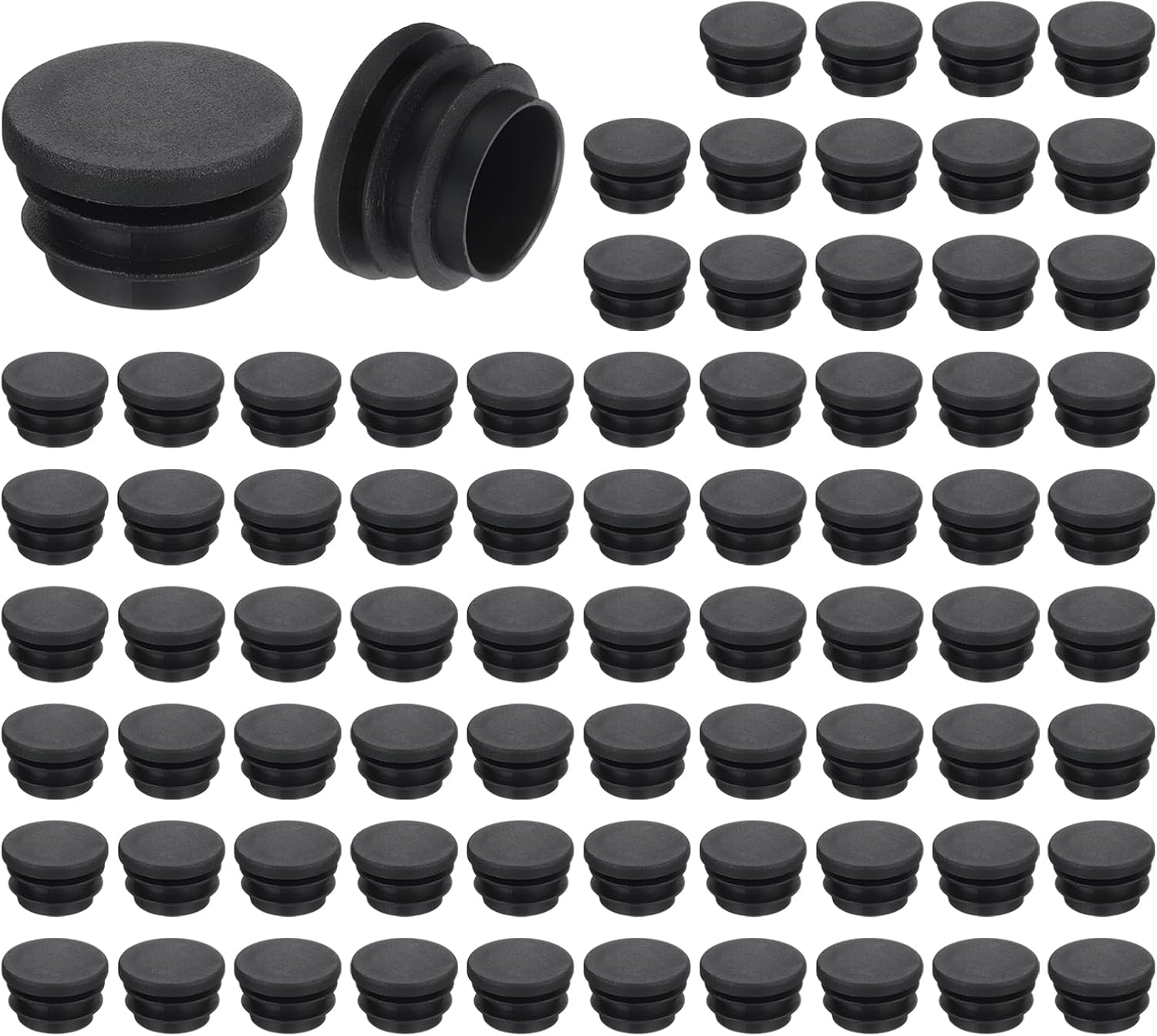 76 Runde Tubenkappen – Schwarz – Pe-kunststoff – Rutschfest – Für Möbel- Und Stuhlbeine – 28 Mm
