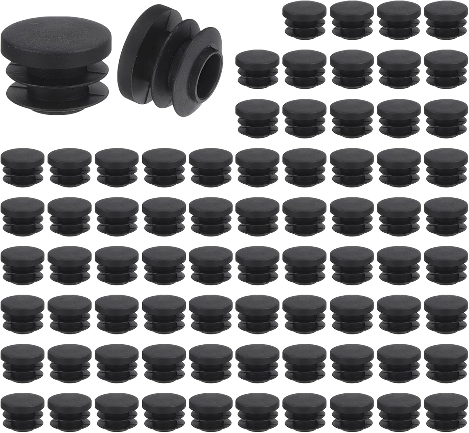 Runde Beinkappen – 76 Stück – Schwarzer Pe-kunststoff – Rutschfest – Für Stühle, Tische Und Sofas – 19 Mm