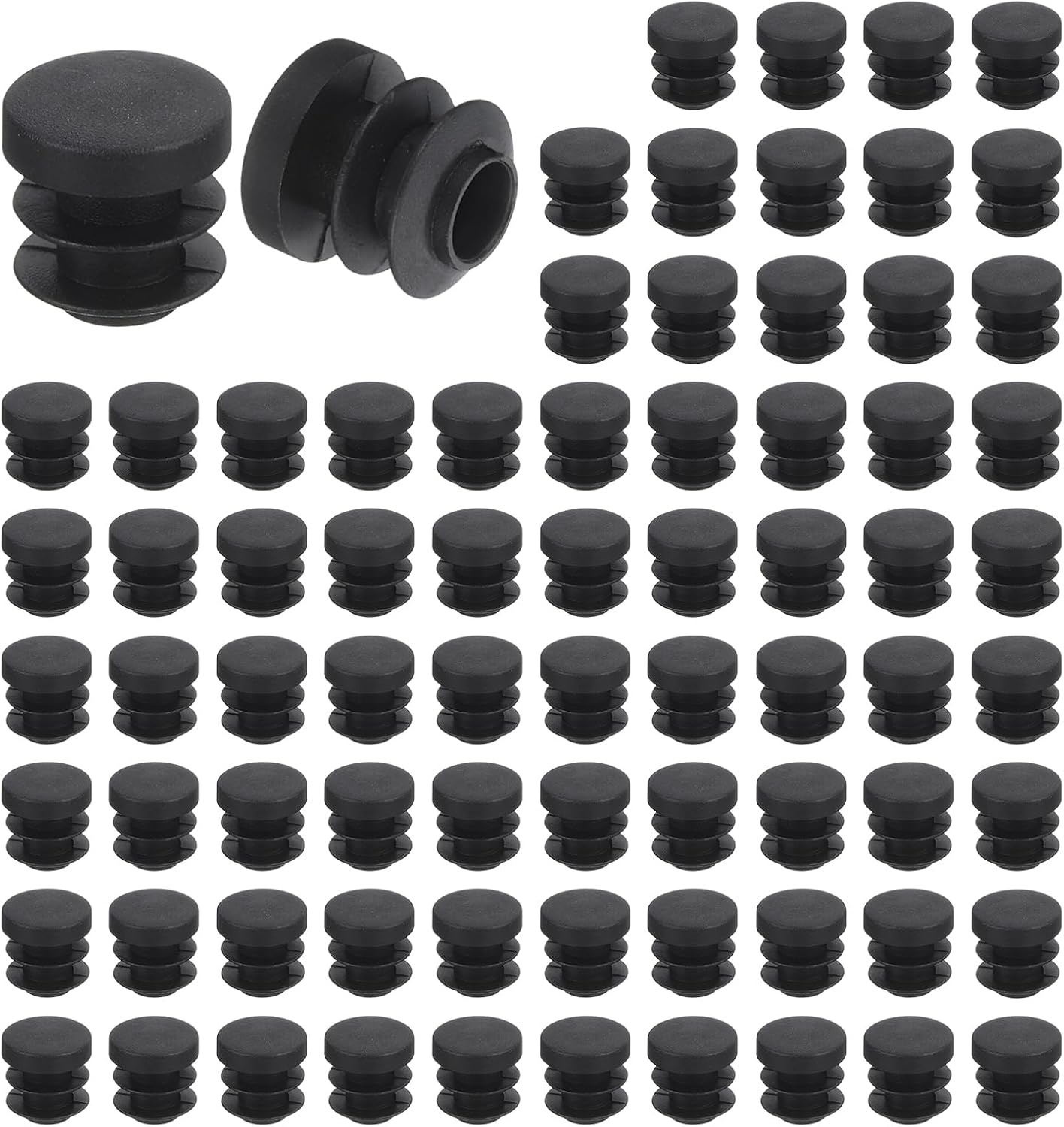 Runde Beinkappen – 76 Stück – Schwarzer Pe-kunststoff – Rutschfest – Für Stühle, Tische Und Sofas – Durchmesser 16 Mm