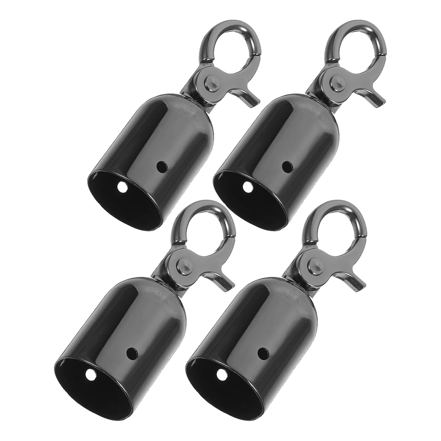 Seilhaken Aus Zinklegierung – 4er-pack – Mattschwarz – Sichere Befestigung Für Absperrungen – Gastronomie Und Veranstaltungen – 8 X 3 X 3 Cm