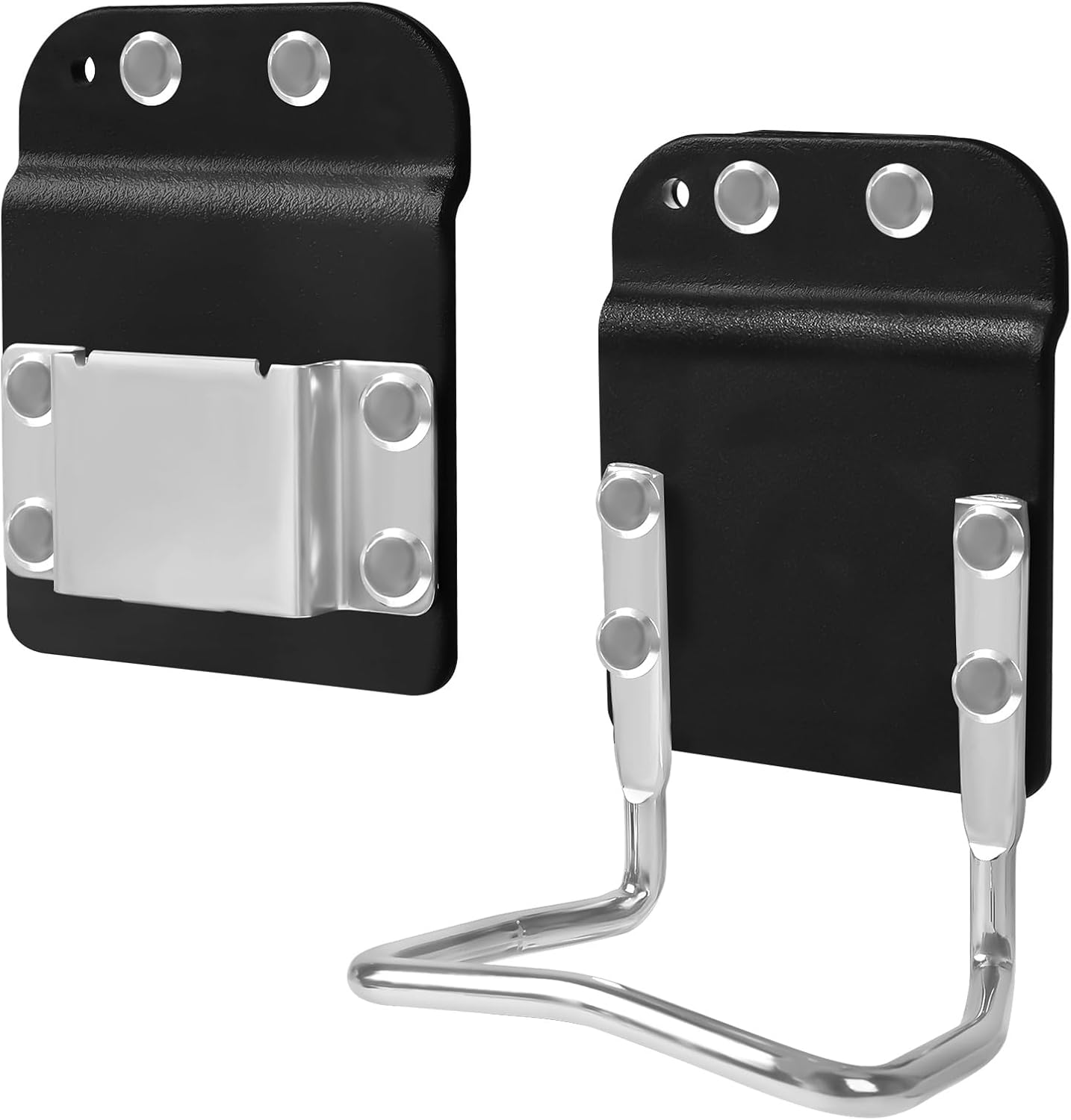 Gürtelhammerhalter – 2er-set – Edelstahl Und Nylon – Sicherer Schnellverschluss – Für Handwerker Und Heimwerker – Schwarz, 6,7 X 8,5 Cm