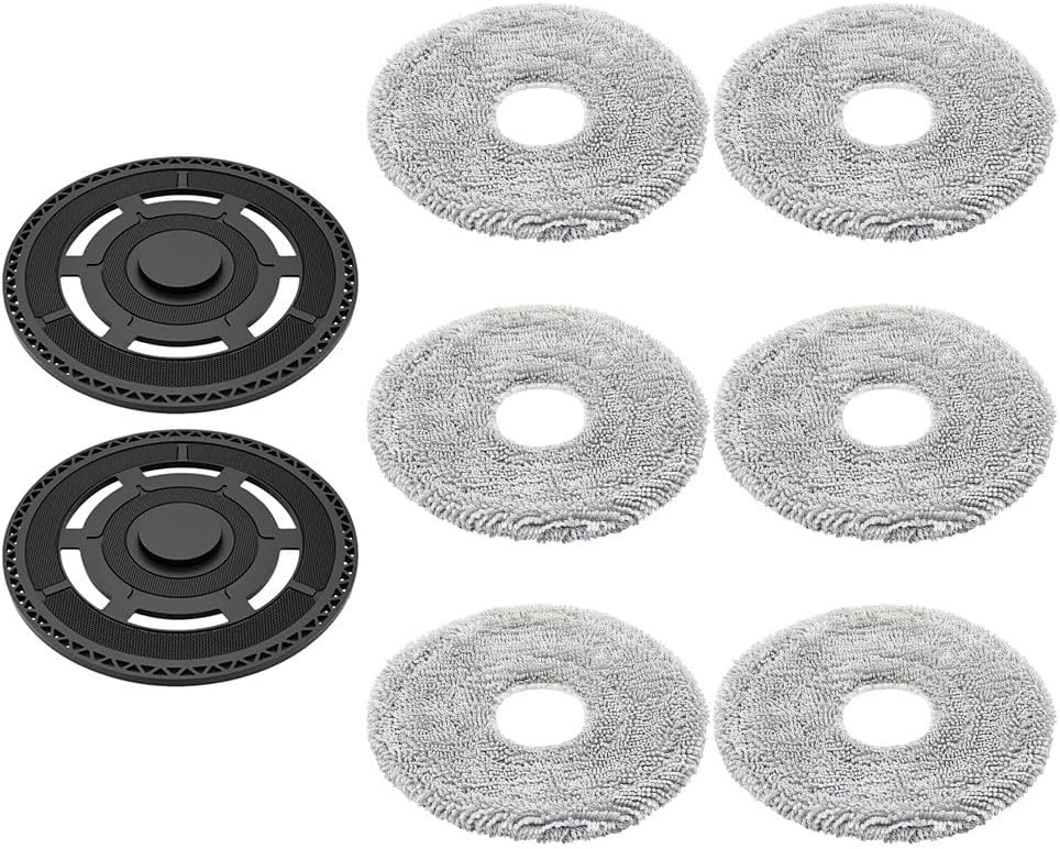 Wischroboter-set – 2 Halterungen Und 6 Tücher – Kunststoff Und Mikrofaser – Effektive Reinigung – Für Xiaomi 5c Ov42cn – Schwarz