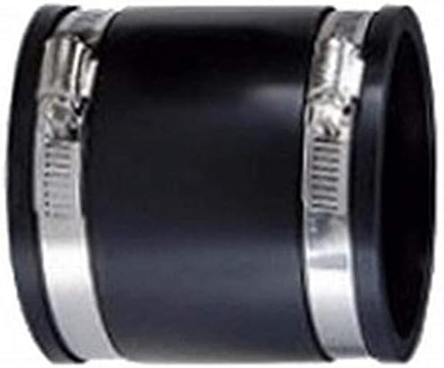 Flexible Schlauchhülse, 50 Mm – 1 Stück – Schwarzes Pvc – Universeller Anschluss – Für Rohre Und Abflüsse – 6 X 6 X 9 Cm