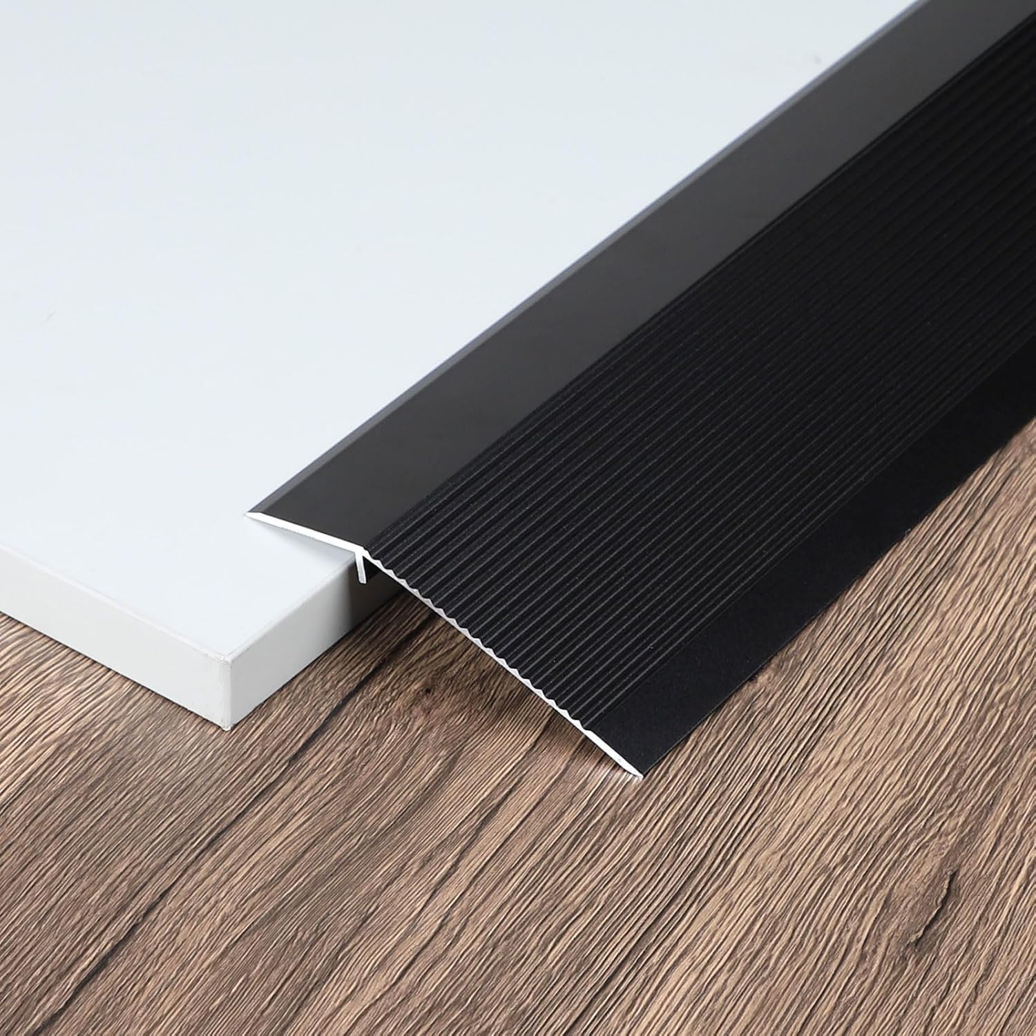 Schwellenleiste – 1 Stück – Schwarzes Aluminium – Höhenverstellung 8–40 Mm – Garagentor-übergangsprofil – 90 X 10 Cm