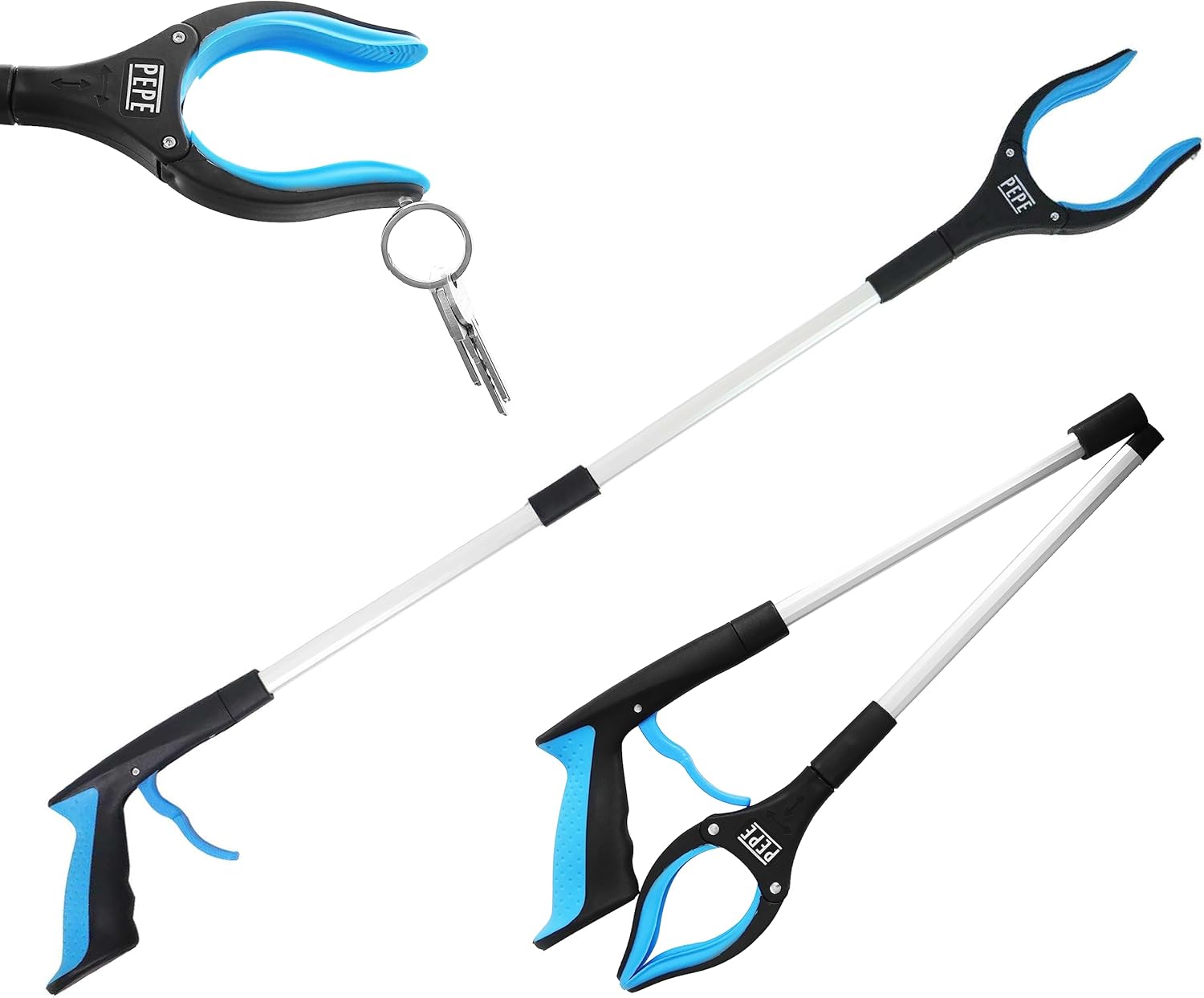 Klappbarer Greifer – 1 Stück – Aluminium Und Gummi – Integrierter Magnet Und 360°-drehung – Für Senioren Und Gartenarbeit – Länge 82 Cm