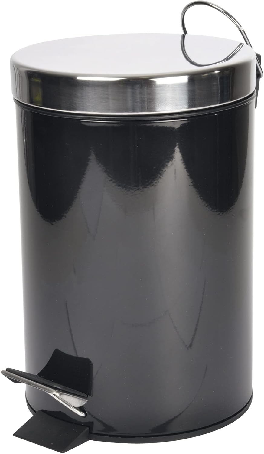 3-liter-treteimer – Mattschwarzer Stahl – Kompaktes Und Hygienisches Design – Für Bad Oder Wc – Schlichte Metalloberfläche