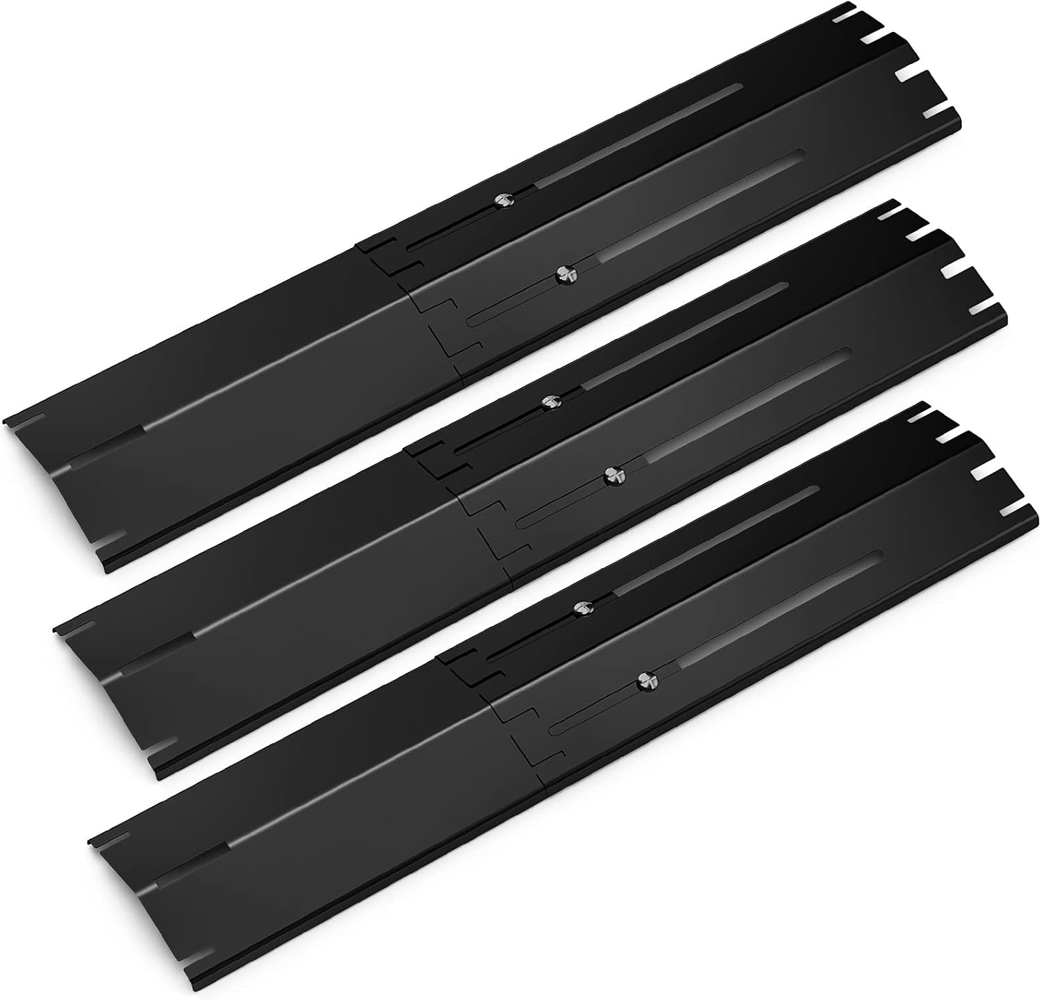 Universelle Kochplatte – 3er-set – Keramik, Edelstahl – Verstellbar Von 34 Bis 53,3 Cm – Für Gasgrills Im Freien – Schwarz