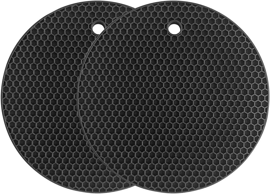 Silikon-untersetzer – 2er-set – Schwarz – Flexibel – Hitzebeständig Bis 240 °c – Rutschfest Und Isolierend – Für Küche Und Tisch