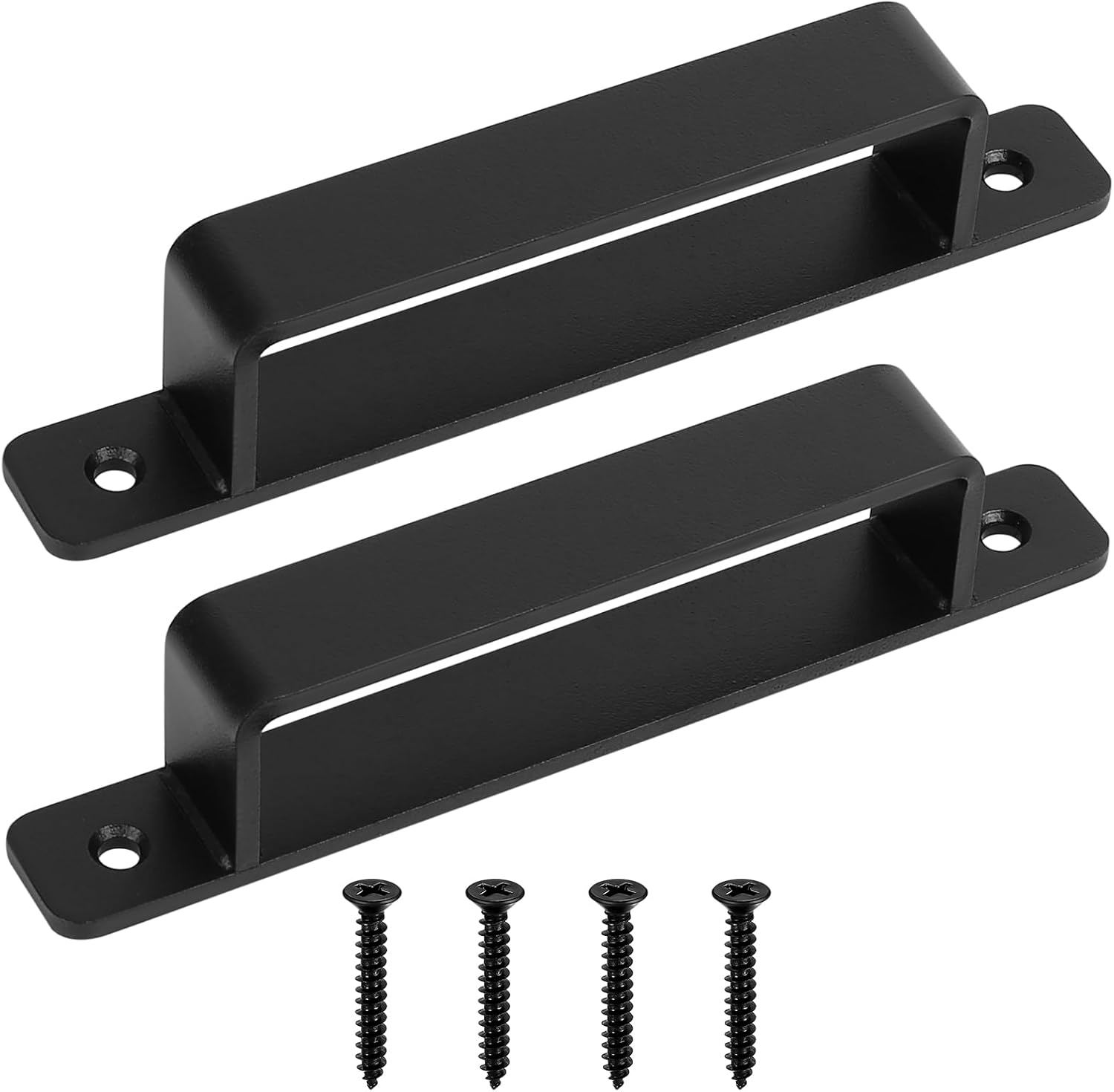 Schiebetürgriff – 2er-set – Schwarzes Gusseisen – Ergonomisches Design – Für Innen/außen/garage – 186 Mm