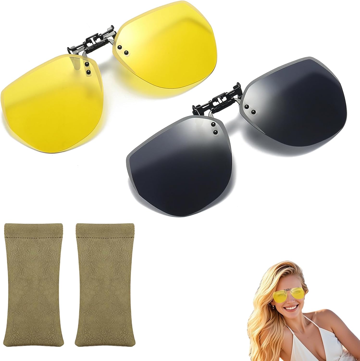Entspiegelte Nachtbrille – 1 Stück – Herren, Rundes Gestell – Blaulichtfilter – Sichereres Fahren – Schwarz