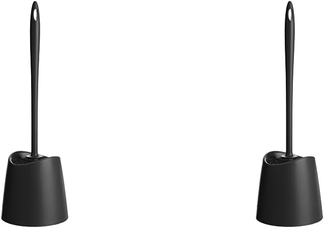 Standard-toilettenbürste – 2er-pack – Schwarzes Polypropylen – Ergonomische Reinigung – Für Alle Wc-modelle – 12 X 12 X 38 Cm