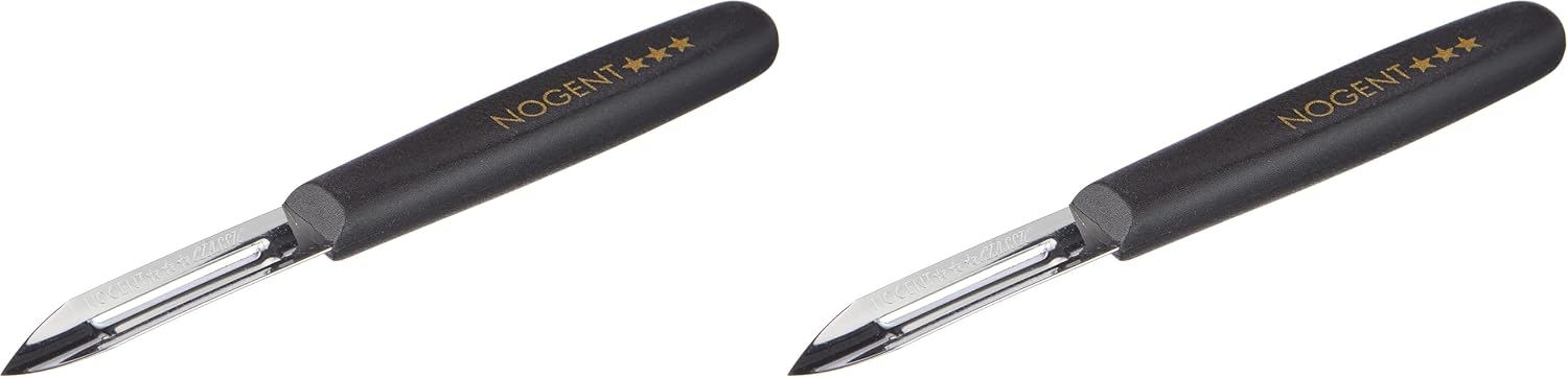 Doppelklingen-sparschäler, Schwarzer Edelstahl, 9 Cm, Ergonomisch, Für Links- Und Rechtshänder, Für Den Täglichen Küchengebrauch, 2er-set