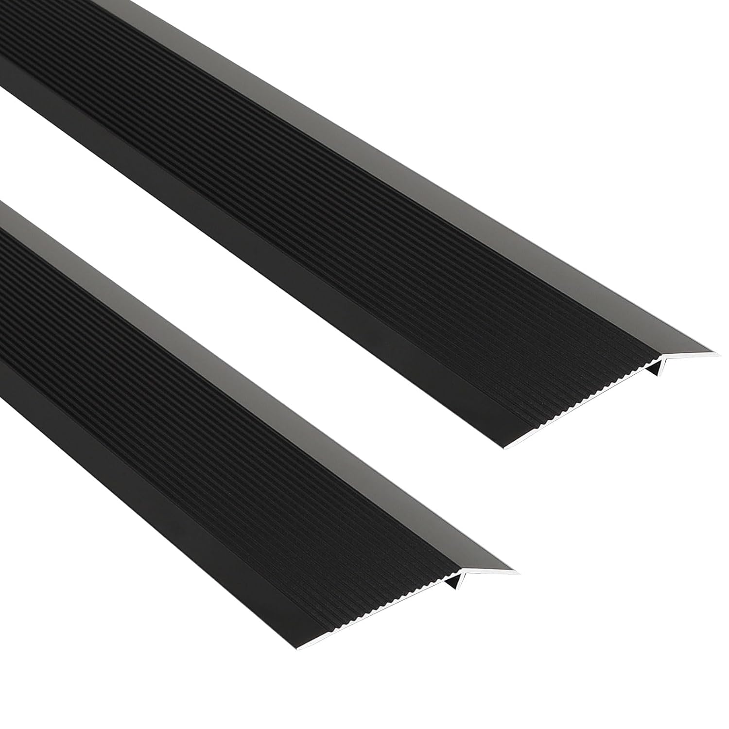 Schwellenleiste – 2-teilig – Schwarzes Aluminium – Höhenverstellung 8–40 Mm – Garagentor-übergangsprofil – 90 X 10 Cm