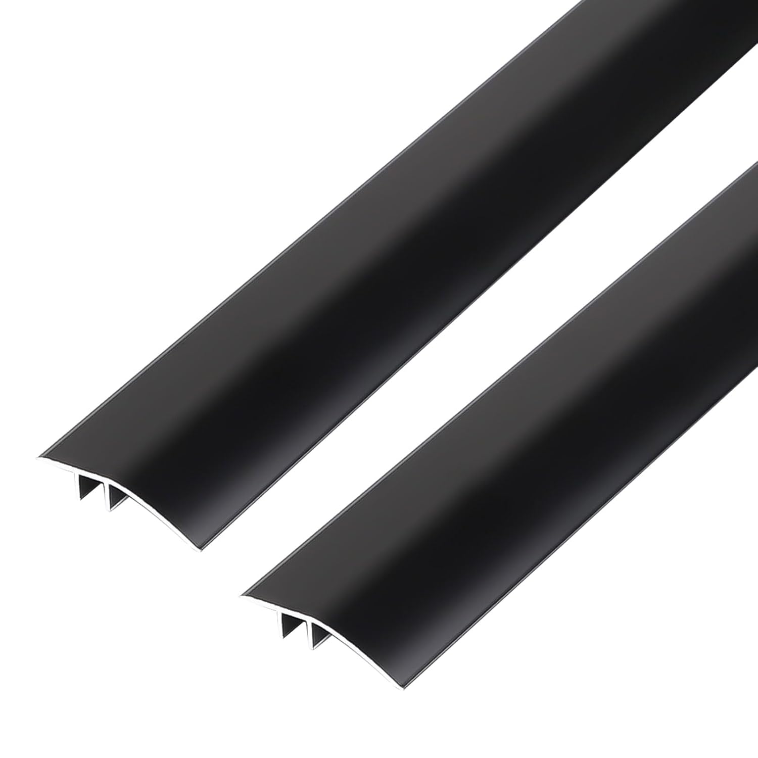Aluminium-türschwelle – 2-teilig – Mattschwarz – Höhenverstellung 5–12 Mm – Übergang Zwischen Boden, Tür Und Roboter – 90 X 4,3 Cm